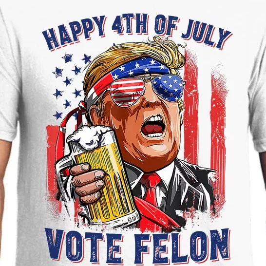 Vote Felon Trump 2024 Happy 4th Of July Funny Convicted Pajama Set