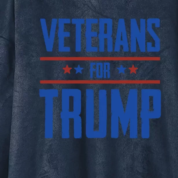 Veterans For Trump 2024 Hooded Wearable Blanket