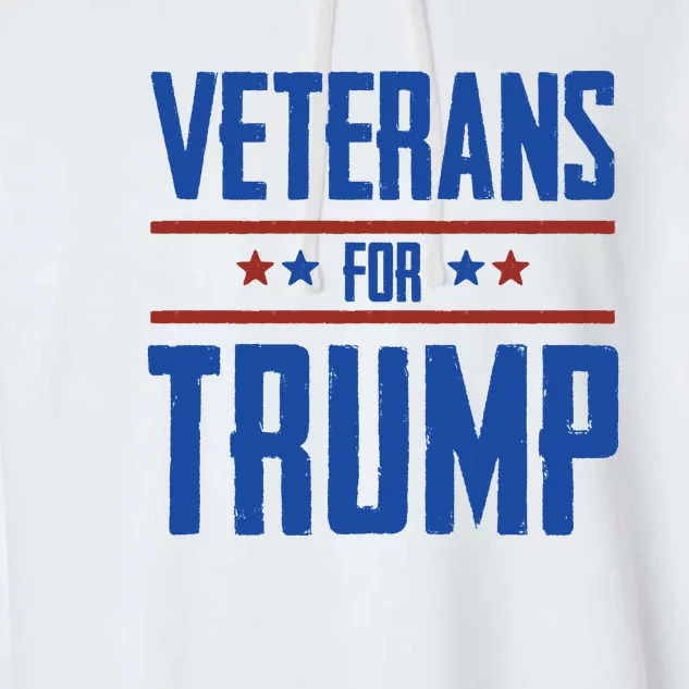 Veterans For Trump 2024 Garment-Dyed Fleece Hoodie