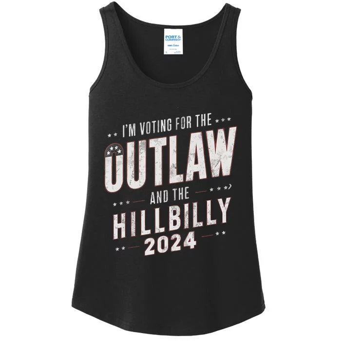 Voting For The Outlaw And The Hillbilly 2024 Ladies Essential Tank