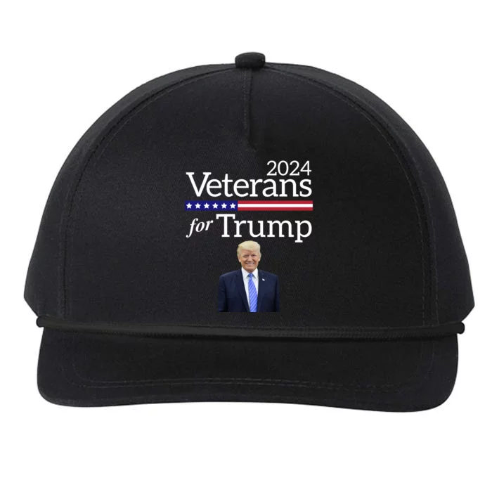 Veterans For Trump 2024 Conservative Republican Trump 2024 Cool Gift Snapback Five-Panel Rope Hat