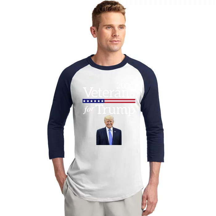 Veterans For Trump 2024 Conservative Republican Trump 2024 Cool Gift Baseball Sleeve Shirt