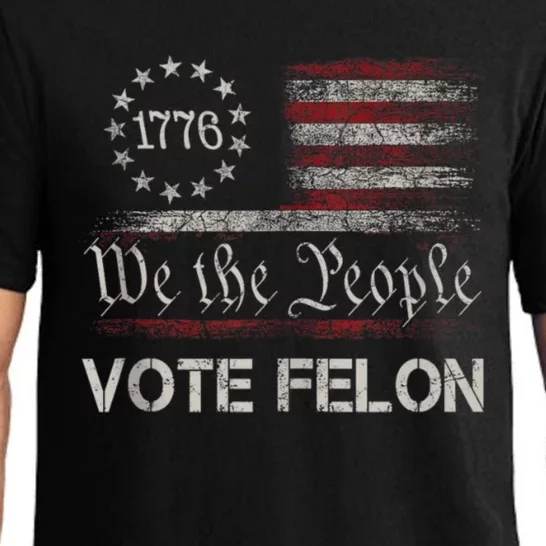 Vote Felon Trump 2024 45 And 47 Funny Vote For The Felon Pajama Set