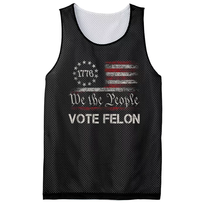 Vote Felon Trump 2024 45 And 47 Funny Vote For The Felon Mesh Reversible Basketball Jersey Tank