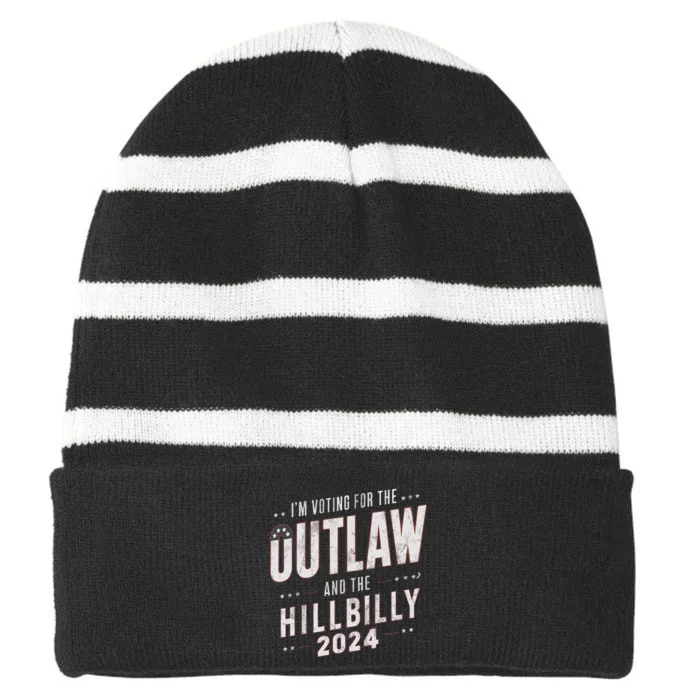 Voting For The Outlaw And The Hillbilly 2024 Striped Beanie with Solid Band