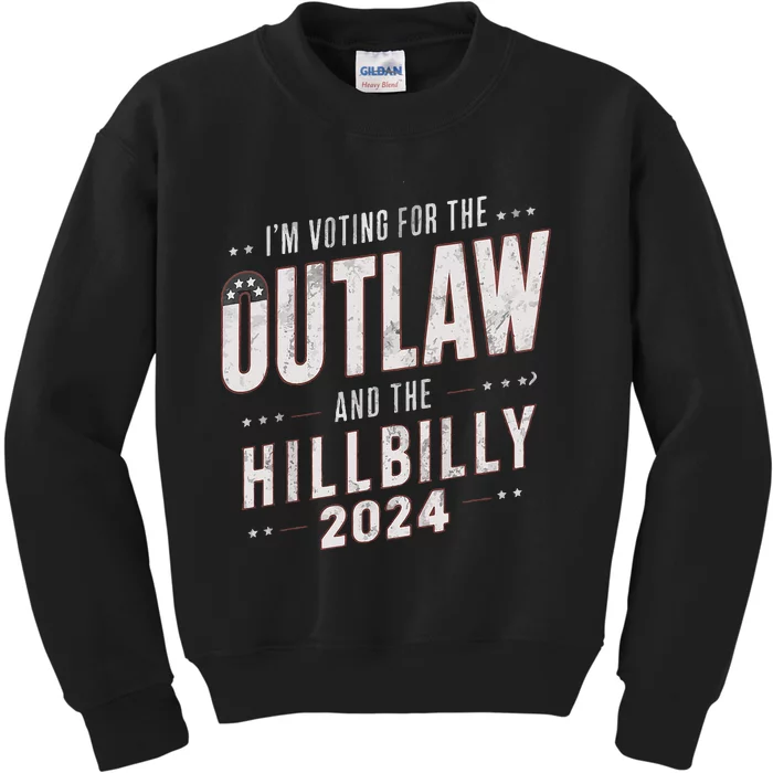 Voting For The Outlaw And The Hillbilly 2024 Kids Sweatshirt