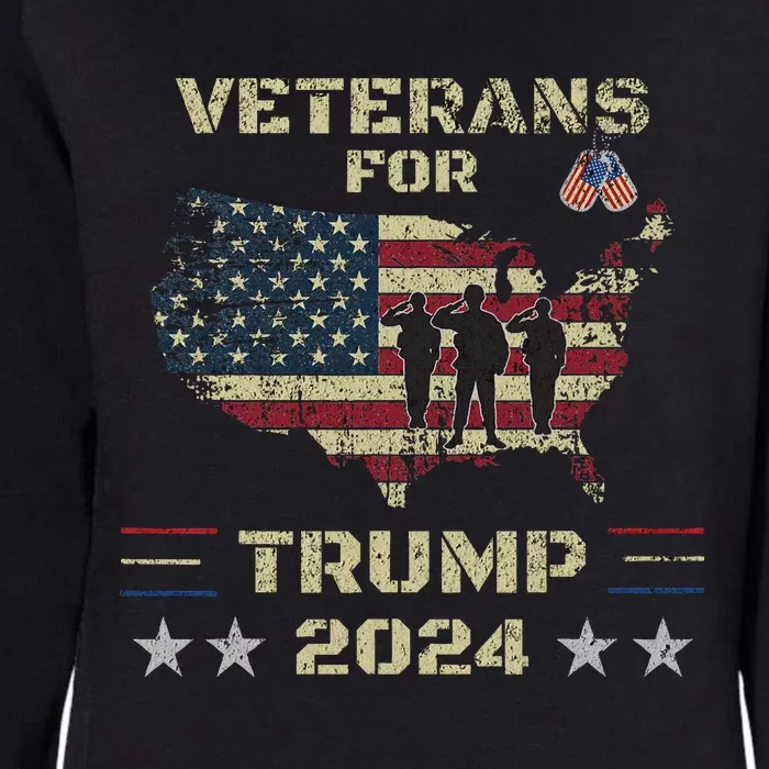 Veterans For Trump 2024 American Flag Patriotic Support Womens California Wash Sweatshirt