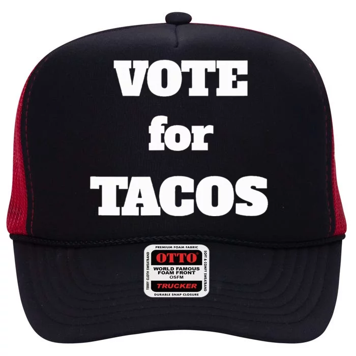 Vote For Tacos High Crown Mesh Trucker Hat