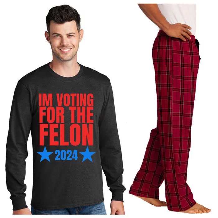 Voting For The Felon Trump 2024 Political Long Sleeve Pajama Set