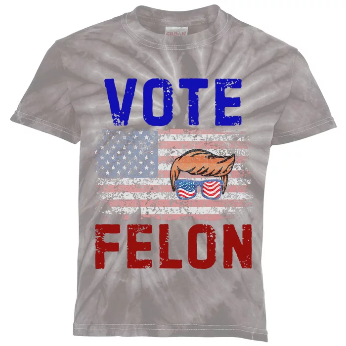 Vote Felon Trump 2024 45 And 47 Vote For The Felon Kids Tie-Dye T-Shirt