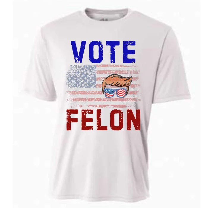 Vote Felon Trump 2024 45 And 47 Vote For The Felon Cooling Performance Crew T-Shirt