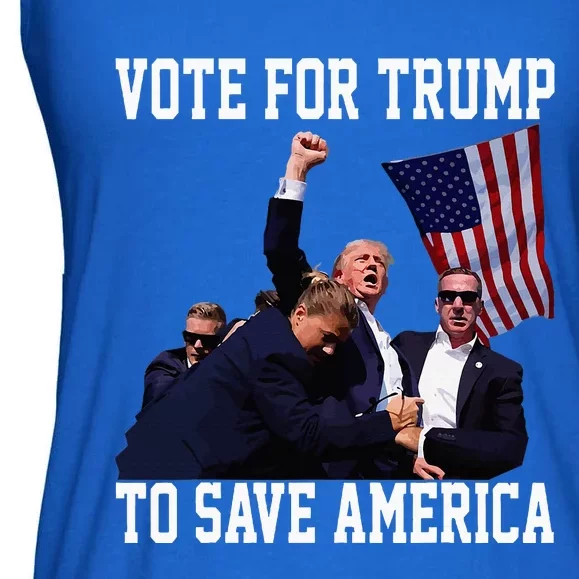 Vote For Trump To Save America Trump 2024 Fight Ladies Essential Flowy Tank