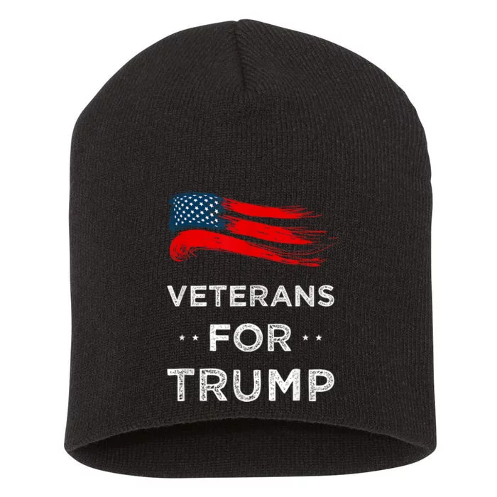 VETERANS FOR TRUMP 2024 Short Acrylic Beanie