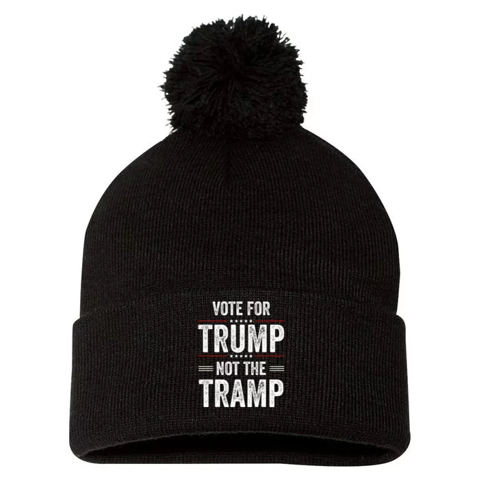 Vote For Trump Not The Tramp Pom Pom 12in Knit Beanie