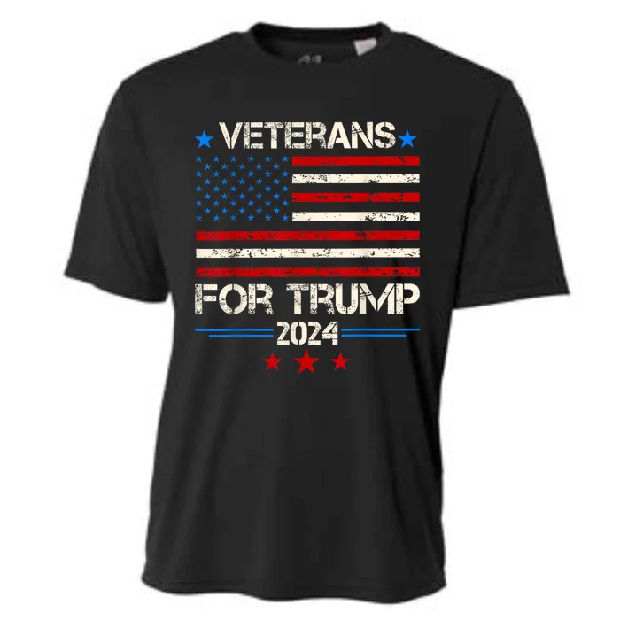 Veterans For Trump American Flag Army Support Donald Trump Cooling Performance Crew T-Shirt