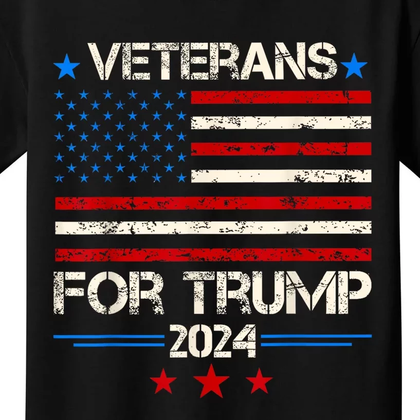 Veterans For Trump American Flag Army Support Donald Trump Kids T-Shirt