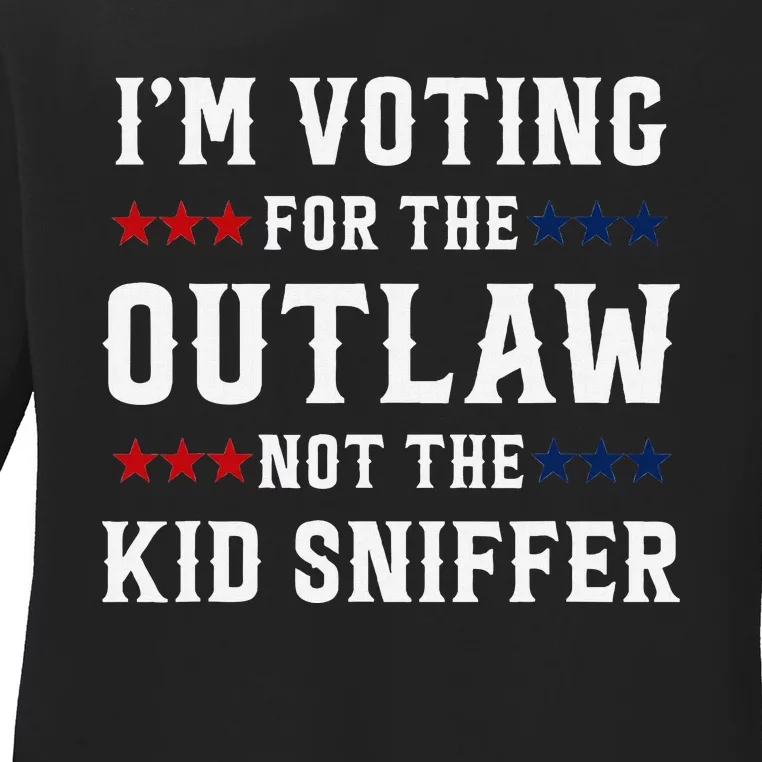 Voting For The Outlaw Funny Political Statement Ladies Long Sleeve Shirt