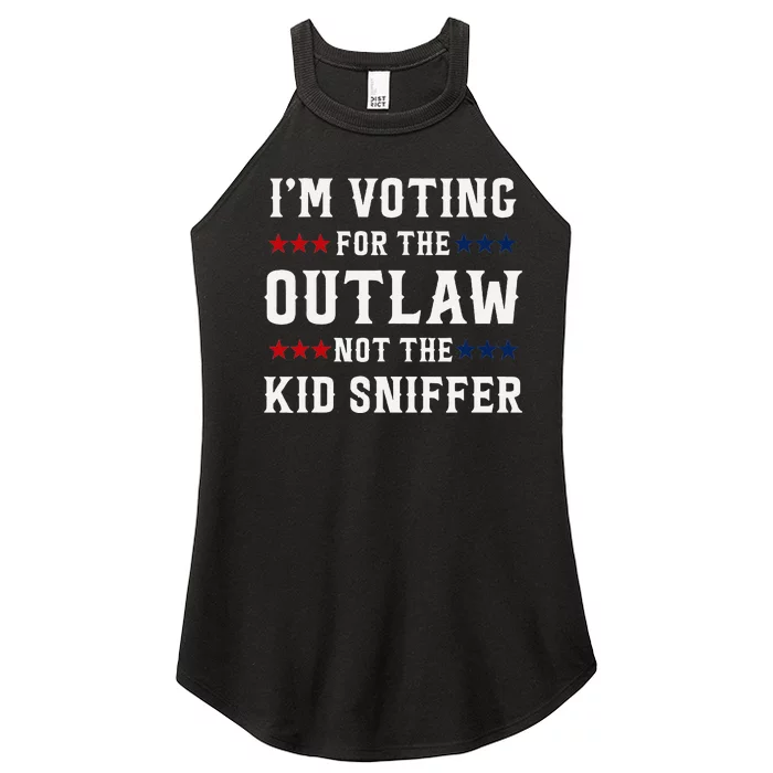 Voting For The Outlaw Funny Political Statement Women’s Perfect Tri Rocker Tank