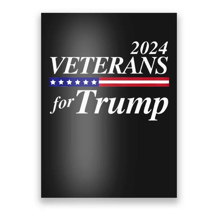 Veterans For Trump 2024 Conservative Republican Trump 2024 Poster