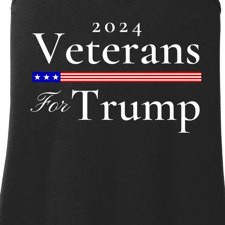 Veterans For Trump 2024 Conservative Republican Trump 2024 Ladies Essential Tank