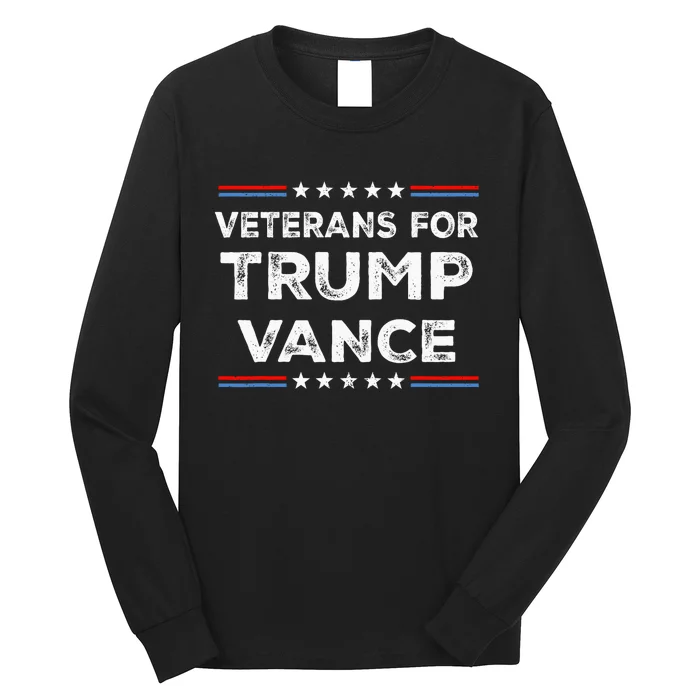 Veterans For Trump Vance President Election Campaign Long Sleeve Shirt