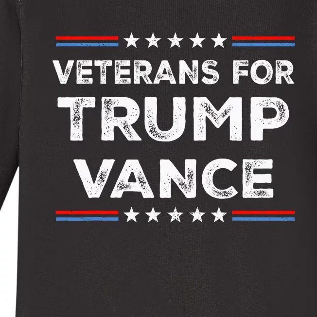 Veterans For Trump Vance President Election Campaign Baby Long Sleeve Bodysuit