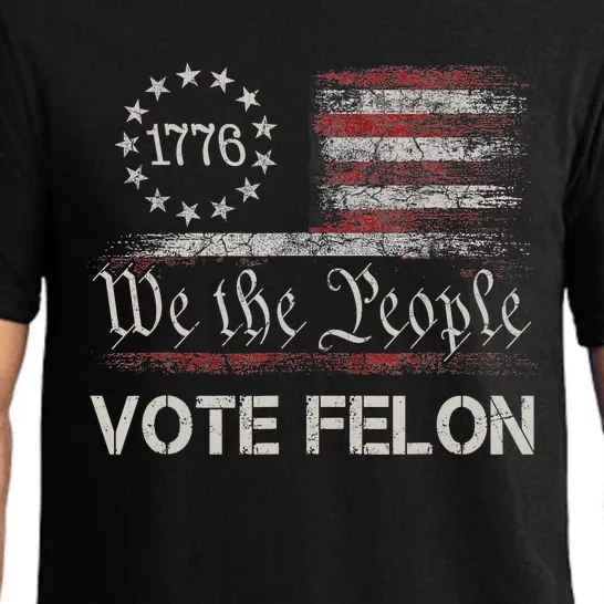 Vote Felon Trump 2024 45 And 47 Funny Vote For The Felon Pajama Set