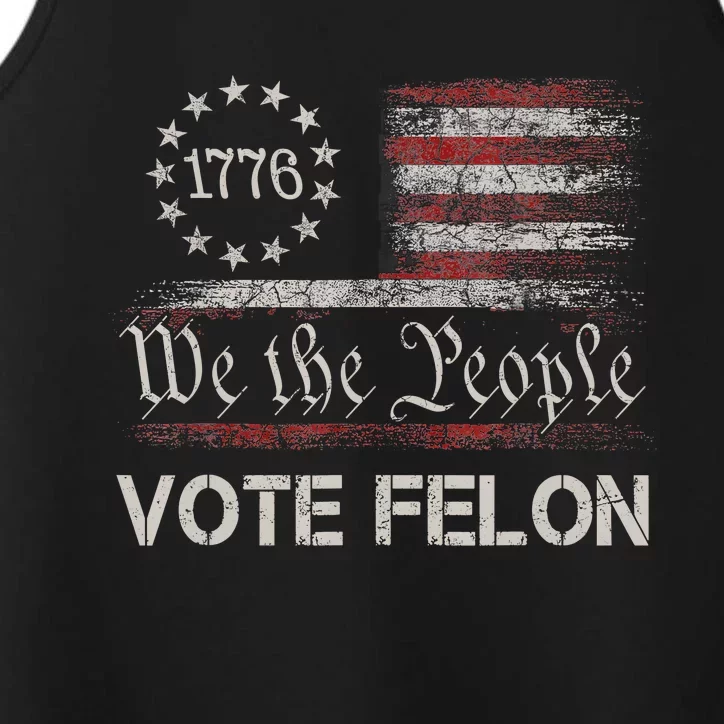 Vote Felon Trump 2024 45 And 47 Funny Vote For The Felon Performance Tank