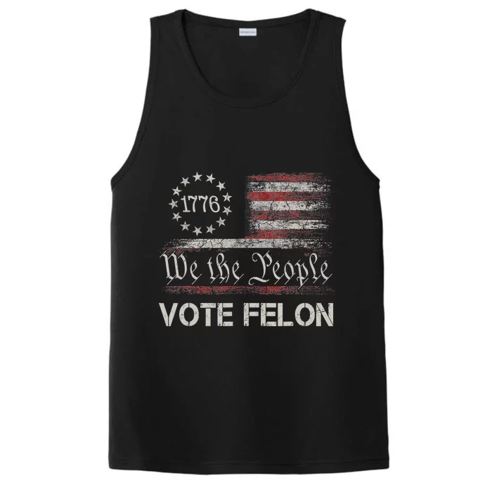 Vote Felon Trump 2024 45 And 47 Funny Vote For The Felon Performance Tank