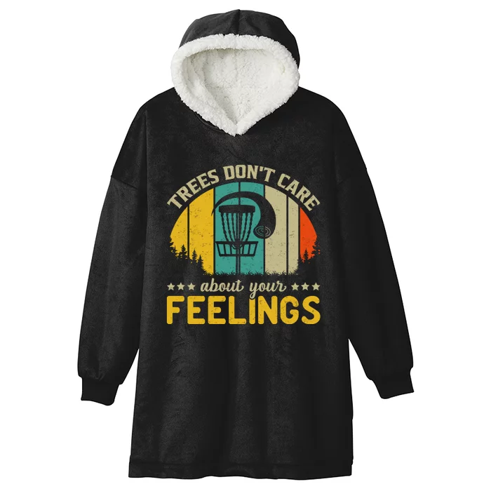 Vintage Frolf Trees Don't Care About Your Feelings Disc Golf Hooded Wearable Blanket