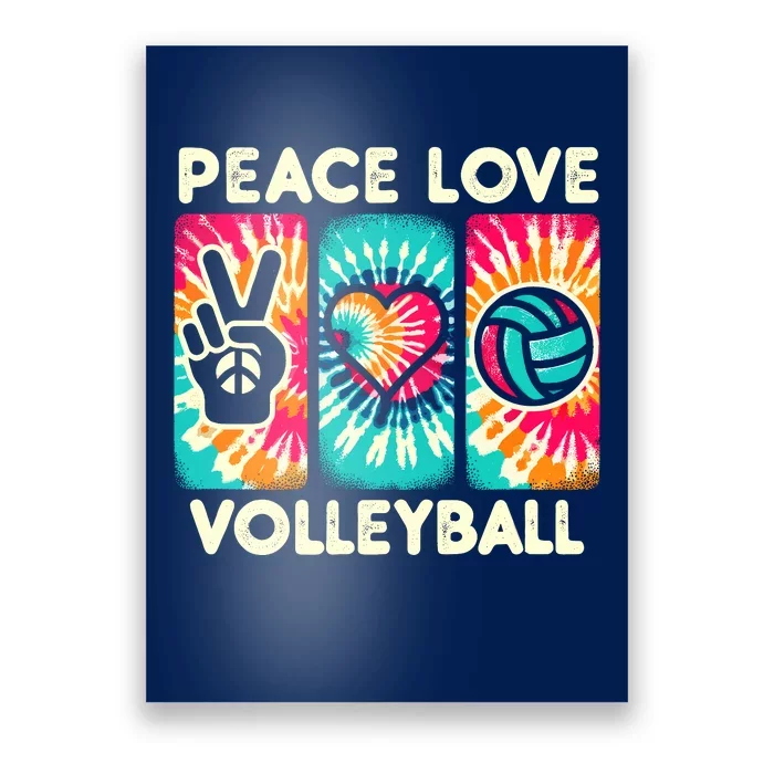 Volleyball For Teens Wo Girl Peace Love Volleyball Poster