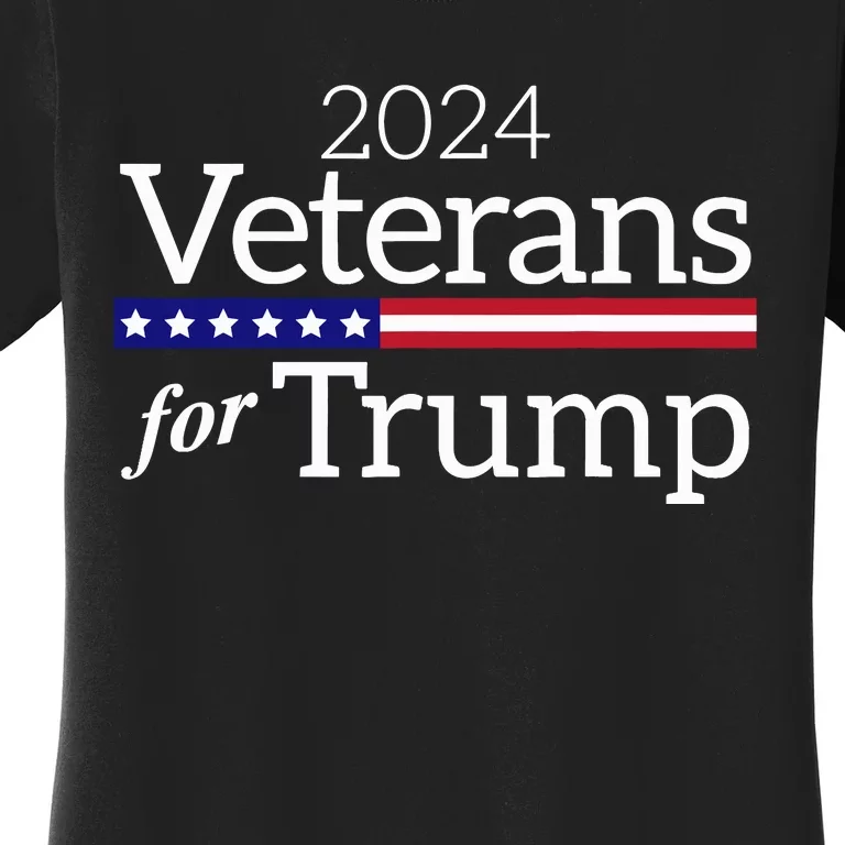 Veterans For Trump 2024 Conservative Republican Trump 2024 Women's T-Shirt