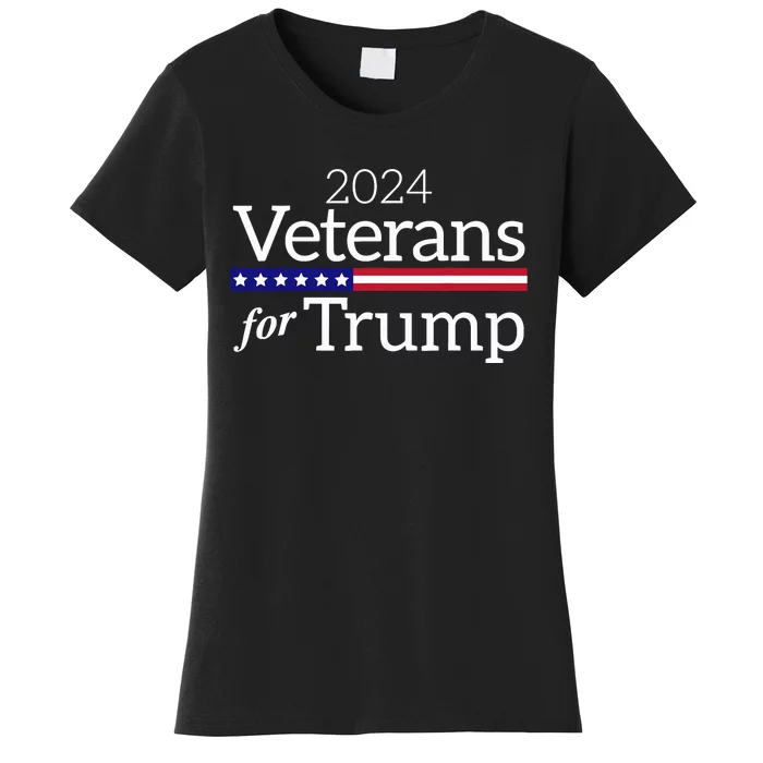 Veterans For Trump 2024 Conservative Republican Trump 2024 Women's T-Shirt