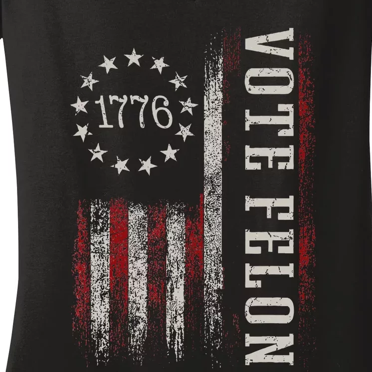 Vote Felon Trump 2024 45 And 47 Women's V-Neck T-Shirt