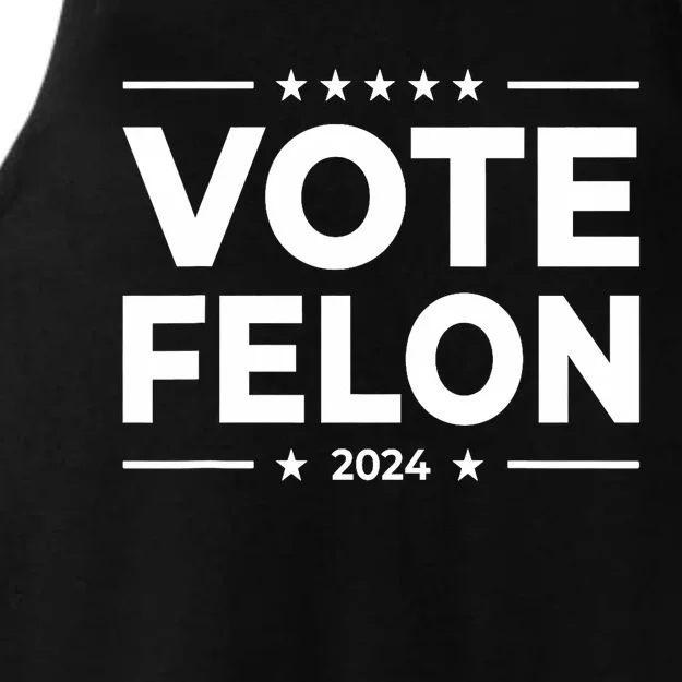 Vote Felon Trump 2024 45 And 47 Funny Vote For The Felon Stand With Trump Ladies Tri-Blend Wicking Tank