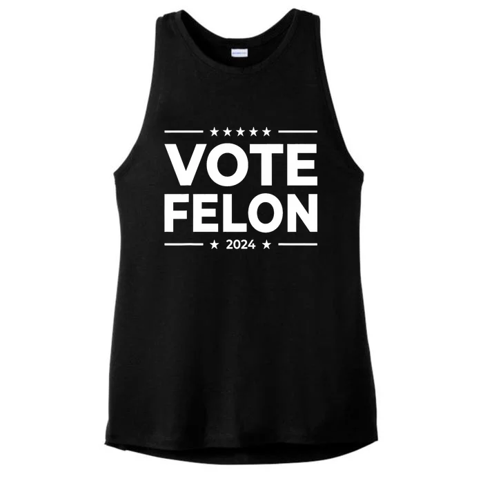 Vote Felon Trump 2024 45 And 47 Funny Vote For The Felon Stand With Trump Ladies Tri-Blend Wicking Tank