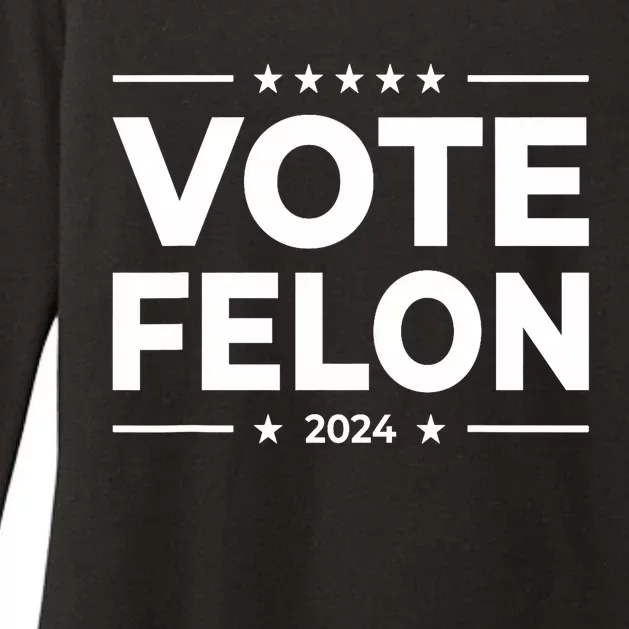 Vote Felon Trump 2024 45 And 47 Funny Vote For The Felon Stand With Trump Womens CVC Long Sleeve Shirt