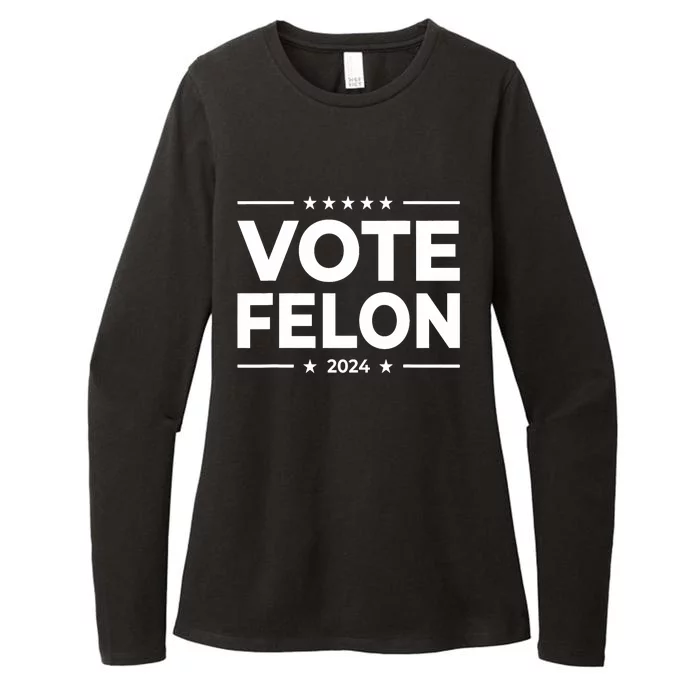 Vote Felon Trump 2024 45 And 47 Funny Vote For The Felon Stand With Trump Womens CVC Long Sleeve Shirt