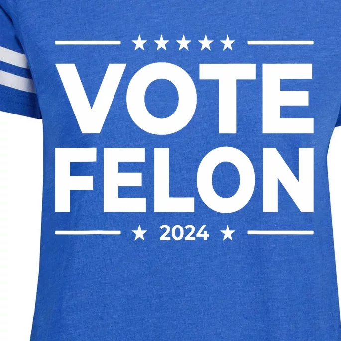 Vote Felon Trump 2024 45 And 47 Funny Vote For The Felon Stand With Trump Enza Ladies Jersey Football T-Shirt