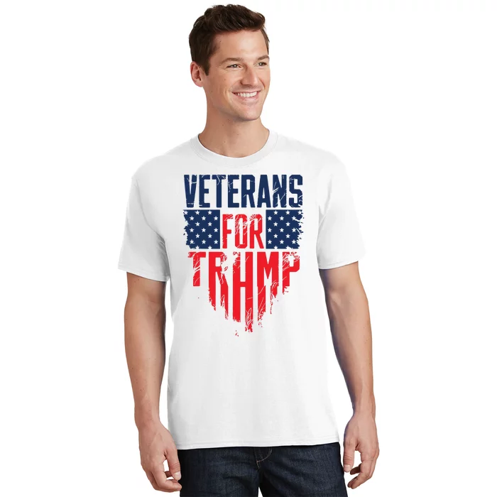 Veterans For Trump American Flag 4th Of July T-Shirt