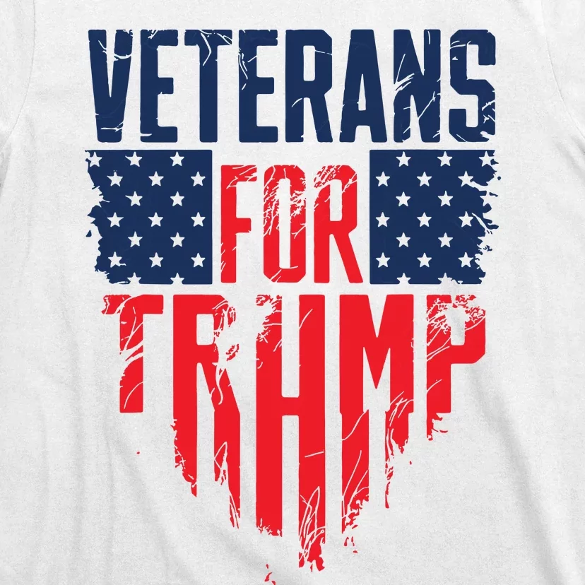 Veterans For Trump American Flag 4th Of July T-Shirt