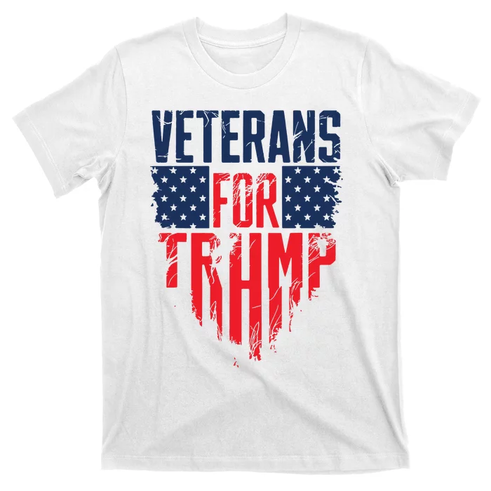 Veterans For Trump American Flag 4th Of July T-Shirt