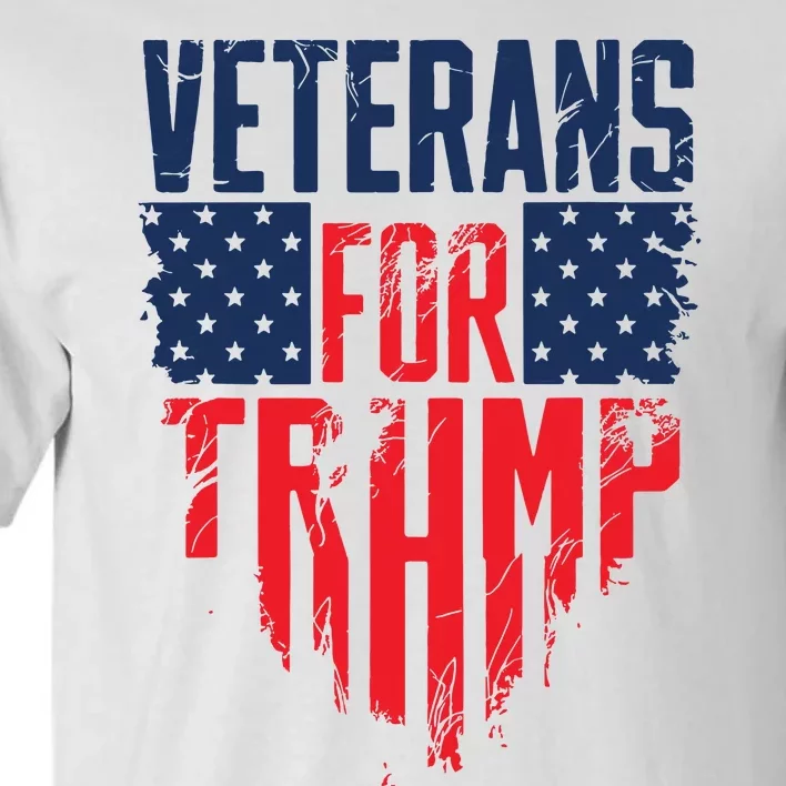 Veterans For Trump American Flag 4th Of July Tall T-Shirt