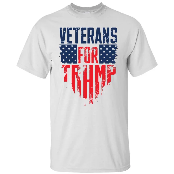 Veterans For Trump American Flag 4th Of July Tall T-Shirt