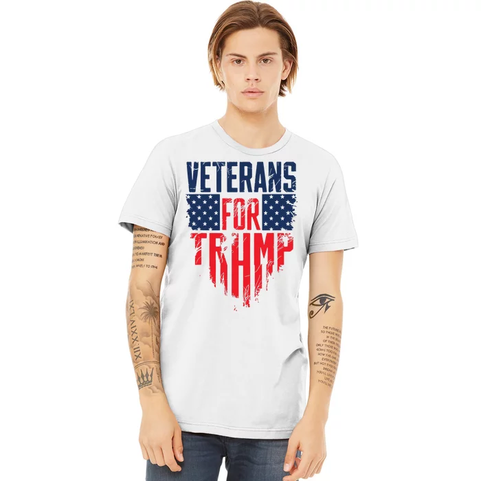 Veterans For Trump American Flag 4th Of July Premium T-Shirt