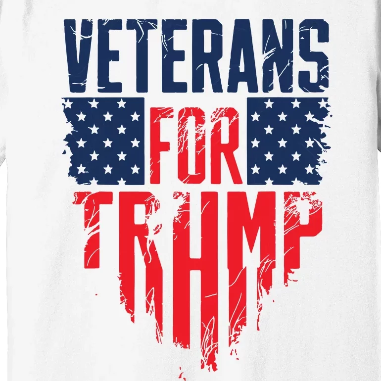 Veterans For Trump American Flag 4th Of July Premium T-Shirt