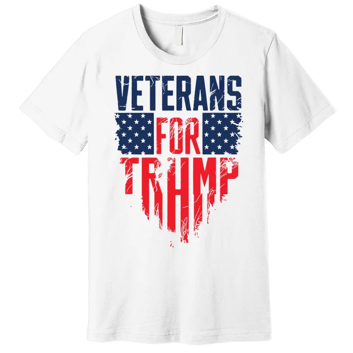 Veterans For Trump American Flag 4th Of July Premium T-Shirt