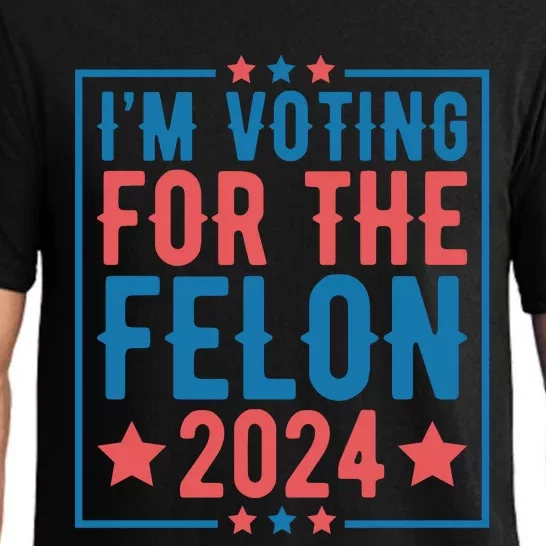 Voting For The Felon 2024 Statement Print Pajama Set