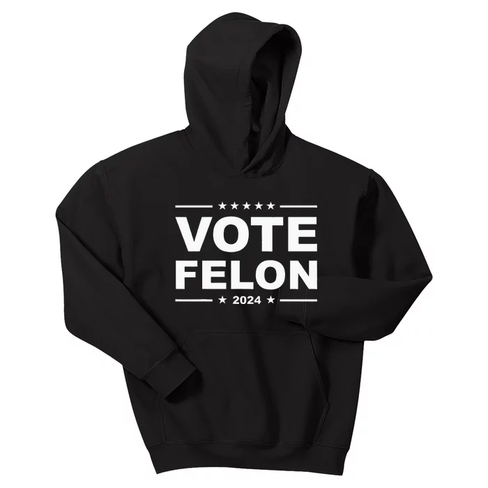 Vote Felon Trump 2024 45 And 47 Funny Vote For The Felon Kids Hoodie