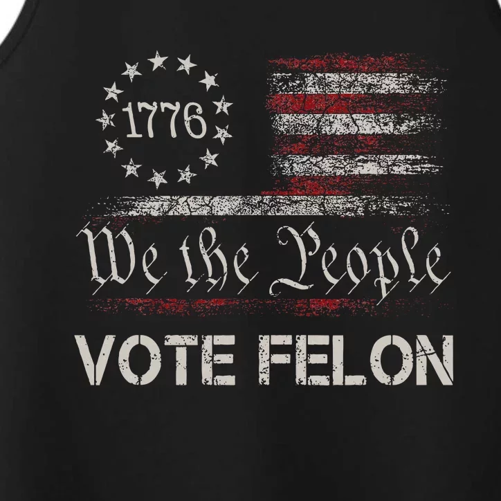 Vote Felon Trump 2024 45 And 47 Funny Vote For The Felon Performance Tank